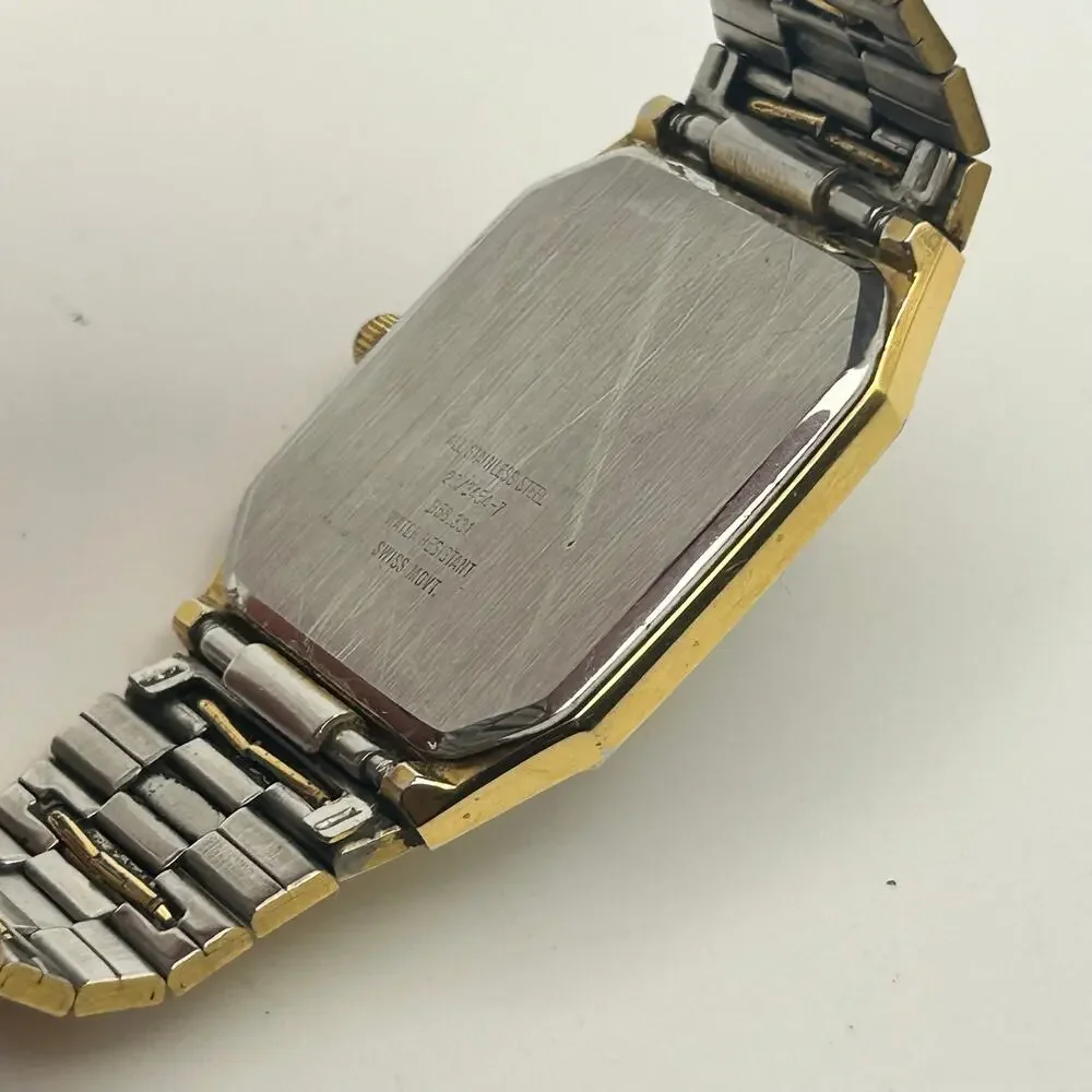 Armitron Gold Tone Octagonal Case Analog-digital Watch Working New Battery